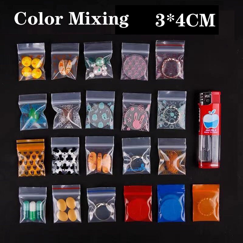 100Pcs Mini Zip lock Bags Cheaper Small Plastic Zipper Bag Ziplock Bag Plastic Packaging Bags Ziplock Pill Packaging Pouches: light green