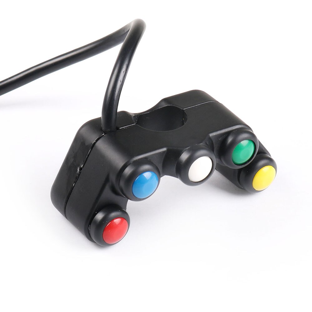 Interruptores universales de 5 botones para motocicleta, conjunto de manillar de 22mm para motos de carrera y motocross