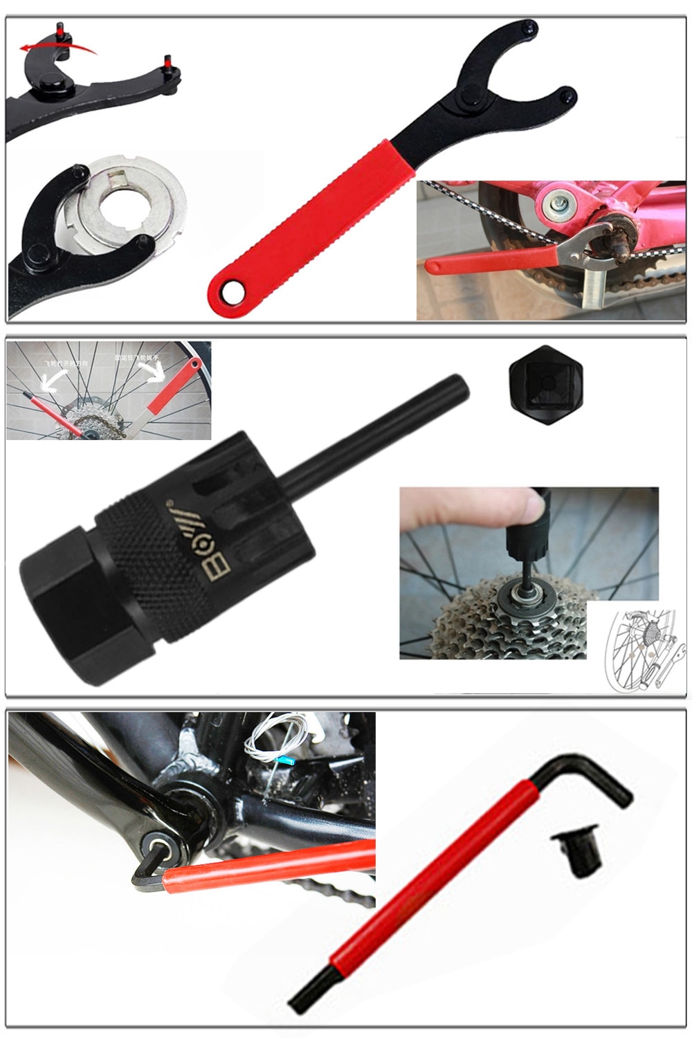 Cykelreparationsværktøj svinghjul fjerner sokkel bundbeslag fjernelse af sokkel værktøj kædesnit krumtap værktøj til fjernelse