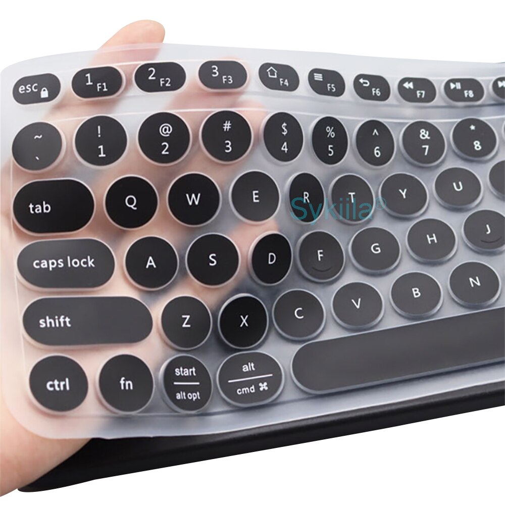 K780 Keyboard Cover for Logitech K780 Wireless Bluetooth Transparent Clear Black Film Silicone TPU Protector Skin Case Slim Thin