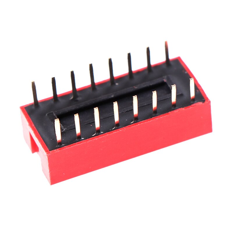 10pcs/lot Slide Type Switch Module 1 2 3 4 5 6 8 9 10 PIN 2.54mm Position Way Pitch Toggle Switch Red Snap Switch Dial Switch