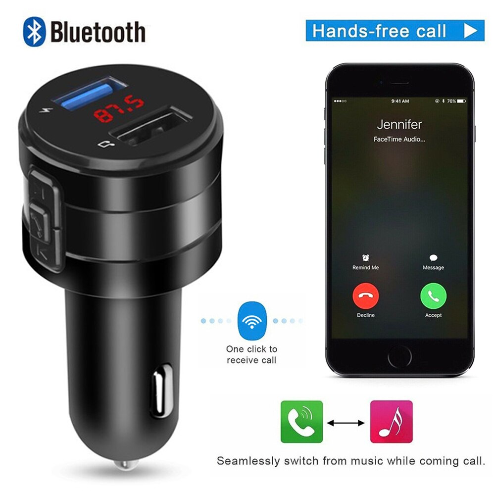 Wireless Bluetooth Car FM Transmitter MP3 Stereo Music Player AUX Radio Adapter Dual USB Charger Handsfree Car Kit