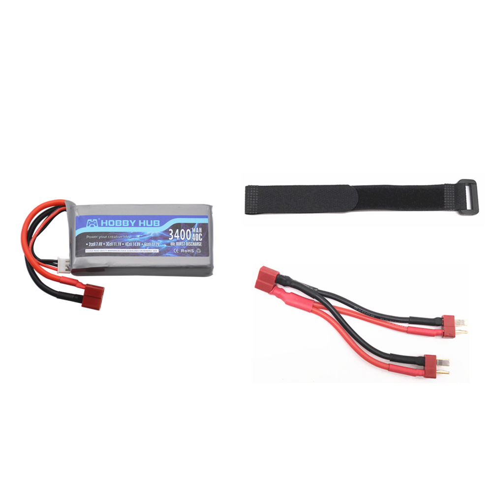 Upgrade 3400 mah 7.4v lipo batterijladerset voor wltoys 12428 12423 rc vierwielige rc-voertuigauto voor feiyue 03 q39 rc onderdelen: Rood