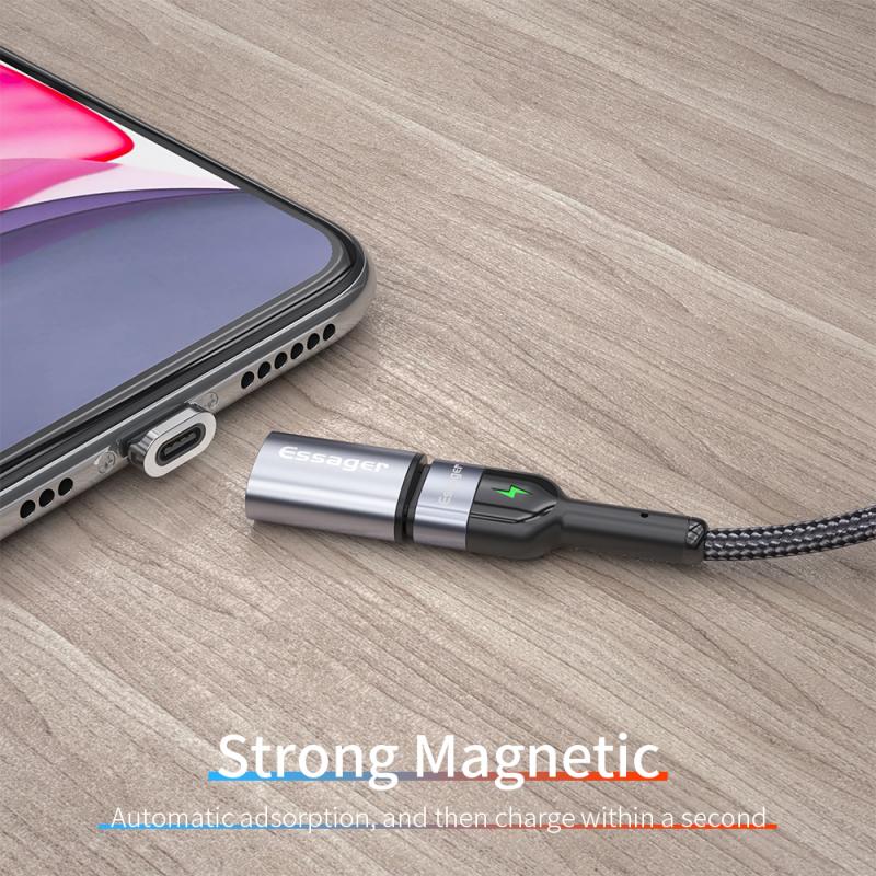 Essager Usb Type C Magnetische Adapter Voor Iphone Samsung Usb C Female Naar Micro Usb Male Magneet USB-C Type-C Converter TSLM1