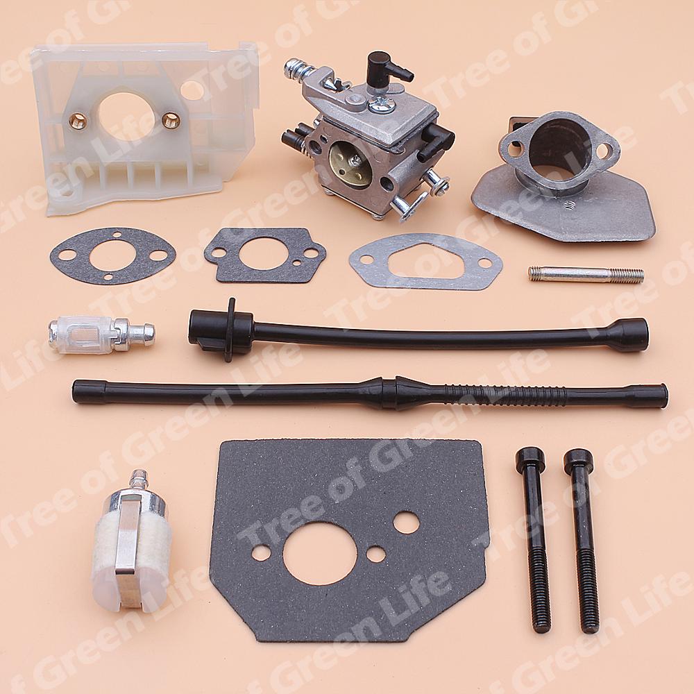 Carburetor Carb For Chinese Chainsaw 4500 5200 5800 45cc 52cc 58cc Fuel Oil Filter Line Gasket Bolt Adaptor Bracket Kit