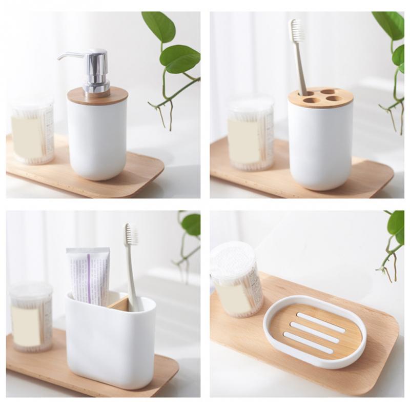 Modern Hotel Soap Dispenser Toothbrush Holder Shower Bathroom Accessories Set #734