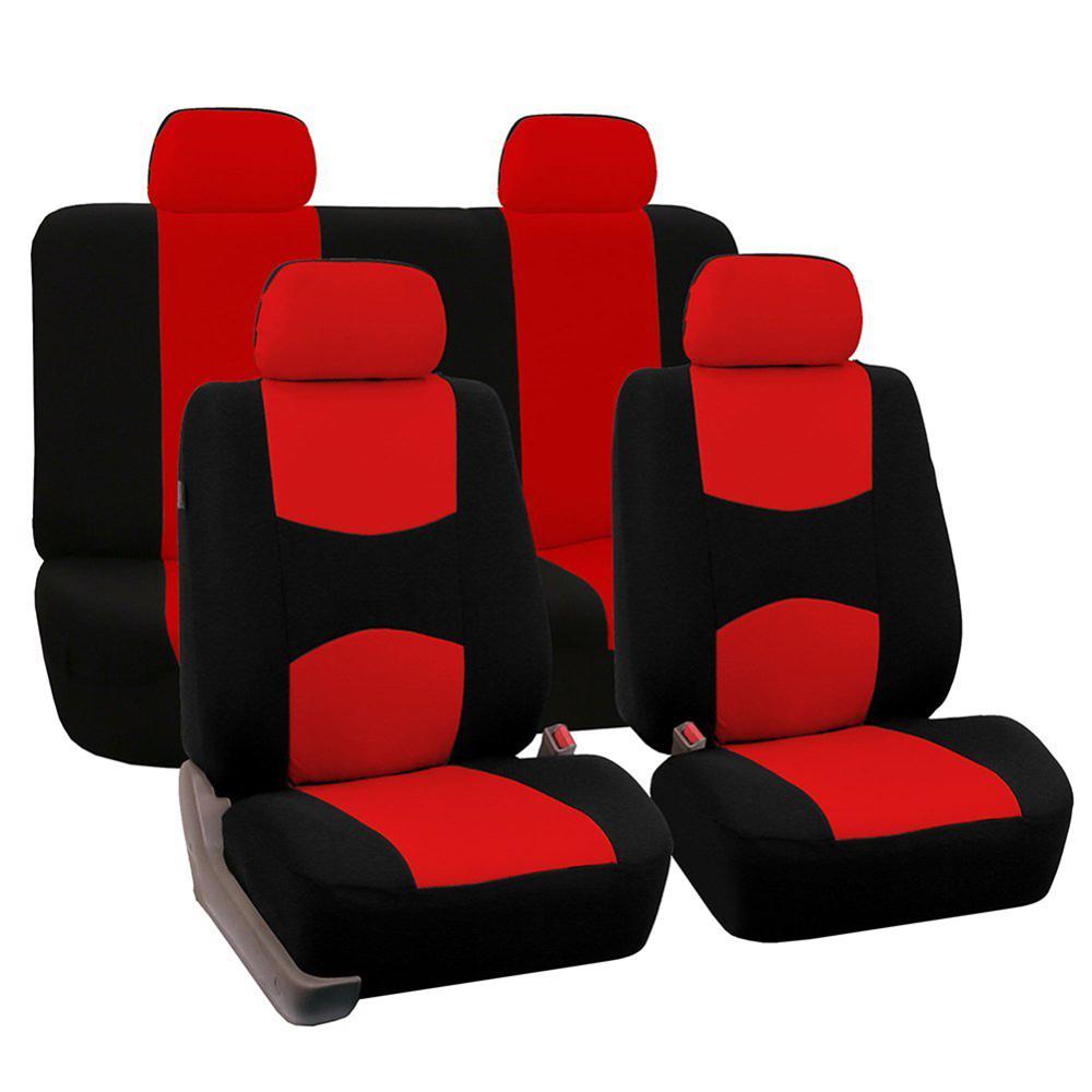 9 Stuks Automobiles Stoelhoezen Volledige Auto Bekleding Universele Fit Interieur Accessoires Doek Art Car Seat Protector Auto-styling: Rood