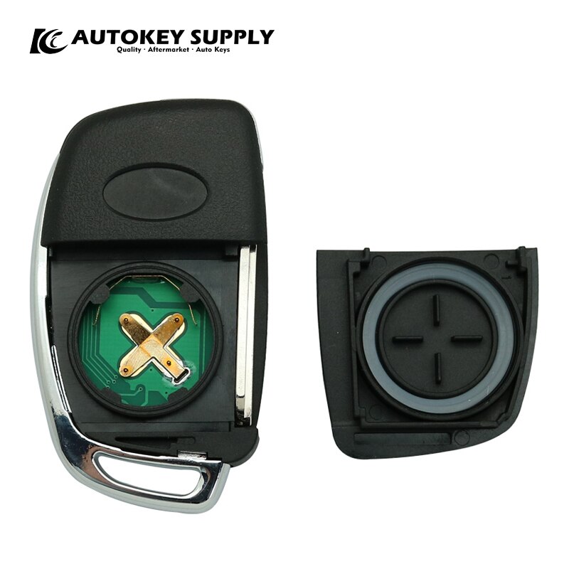 AUTOKEY SUPPLY factory direct sales.for Hyundai 2+1 Buttons remote flip key complete FSK 433Mhz chip:4D60 80BIT AKHKC404