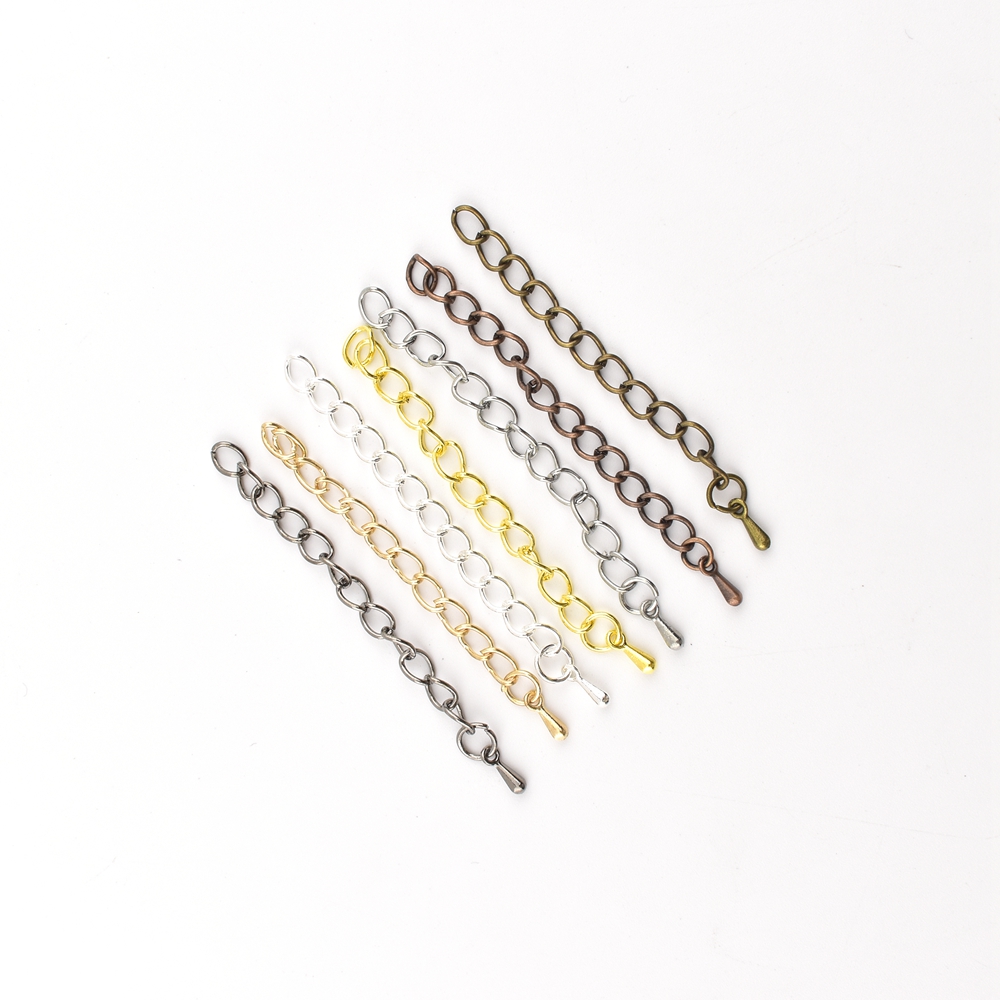 20 Teile/los 5 7cm Erweiterte Ketten Wasser Tropfen Charme Ton Verlängerung Schwanz Kette für Schmuck Machen Lieferungen DIY Armband zubehör