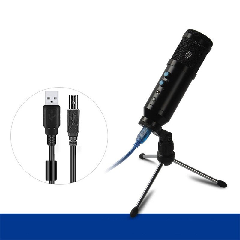 Capacitive Microphone Mobile Phone Computer Sound Recording Card Integrated Direct-broadcast Device USB Large Diaphragm Standard