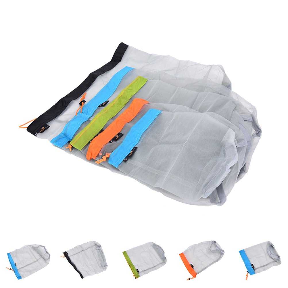 Ultralight Mesh Stuff Sacks - Drawstring Storage Bags For Camping & Travel