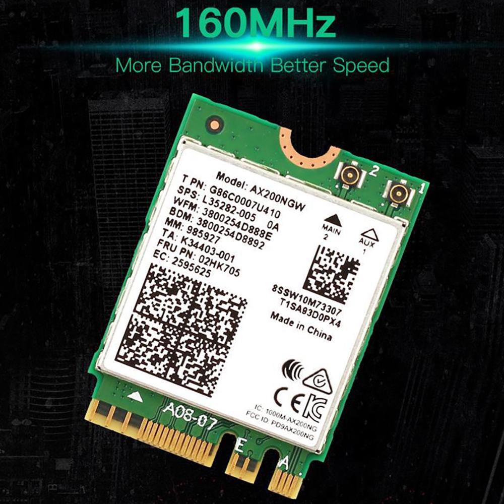 Placa sem fio wi-fi 6 banda dupla 3000mbps para ax200 m.2 bluetooth 5.2 2.4g/5ghz 802.11ac/ax ax200ngw antena adaptadora wi-fi