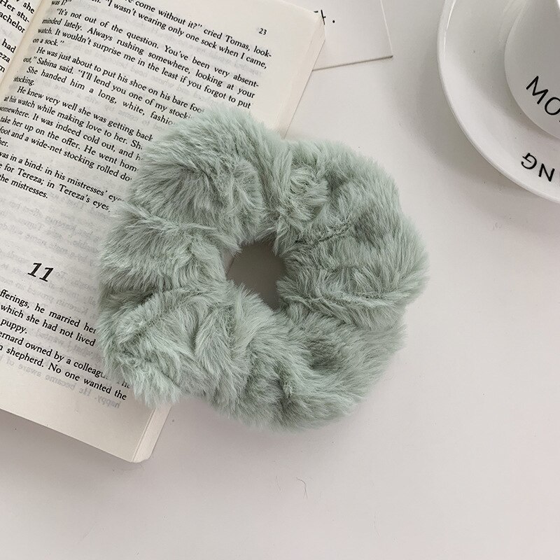 Pluszowe Scrunchies dla dziewczynek włosy w kolorze cukierkowym akcesoria gumka robić włosów głowa liny narzędzia robić stylizacji włosów opaski gumowe robić włosów: 07