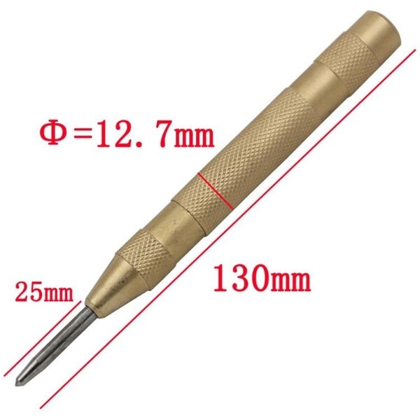 Gold/Black 5'' Automatic Center Pin Punch Spring Loaded Marking Starting Hole Tool