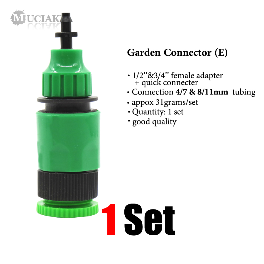 MUCIAKIE-Adaptador de acoplamiento de agua para jardín, conector rápido para grifo de riego de 1/2 '', 3/4'', 1 'a manguera de 8/11 4/7mm, 9 tipos