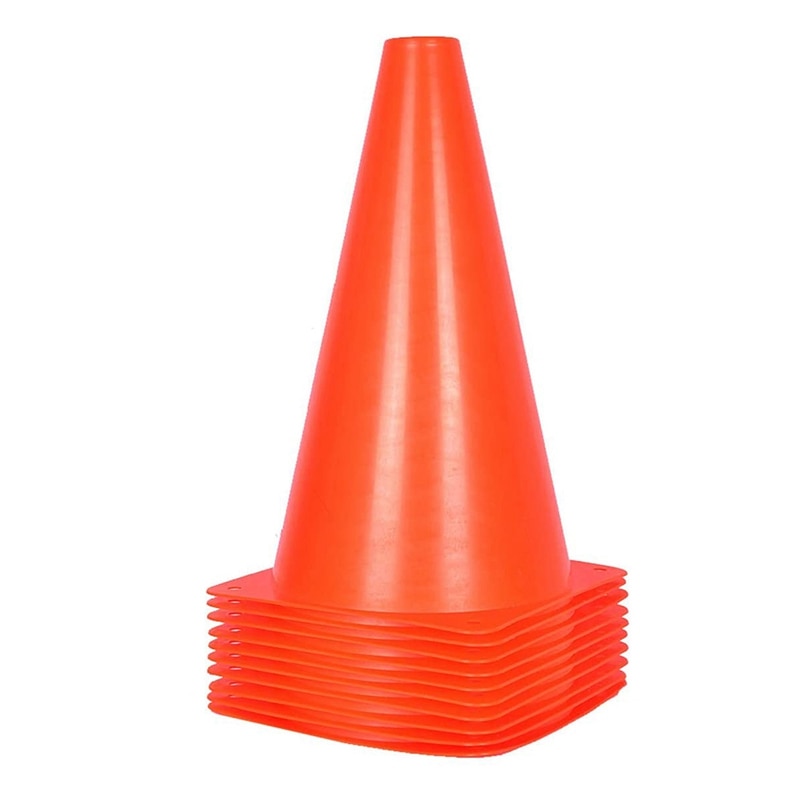 Set van 10 kegels voor voetbal, geschikt voor atletiek, kegelmarkering, voetbal, buitensporten voor kinderen: Default Title