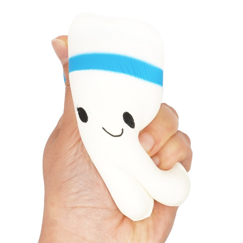 1pc Dental Teeth Shape Squeeze Toy Soft PU Foam Tooth Doll Cute Cartoon Hand Spinner Stretchy Relax Squishy Toy Dentist