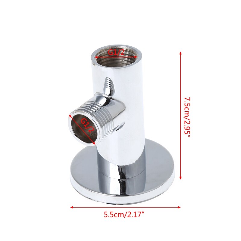 Chrome Wall Mounted Shower Arm Bathroom Shower Head Bracket Bar Shower Head Fixed Pipe Shower Head Holder