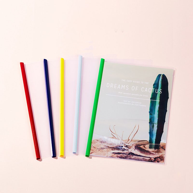 5Pcs/Set A4 Transparent File Folder Clip Data Folder Book Folder Test Paper Document Organizer Fastener School Office Supplies