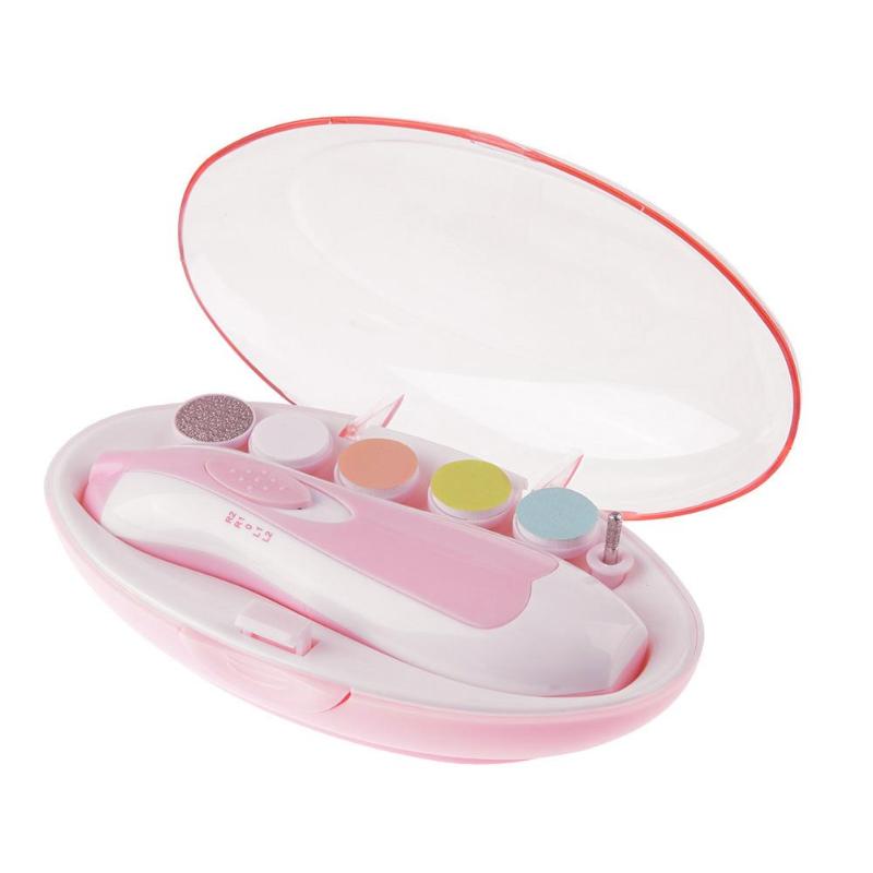 Elektrische Baby Nagel Clipper Cutter Trimmer Schere Kit Kid Infant Erwachsene Neugeborenen Nagel Pflege Healthcare Maniküre Datei Bohrer Set: Pink