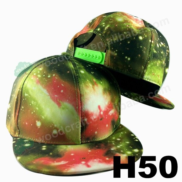 Galaxy cosmos snapback hiphop hat blomstret blomst hawaii snapback baseball justerbar baseballkasket til mænd: Rød
