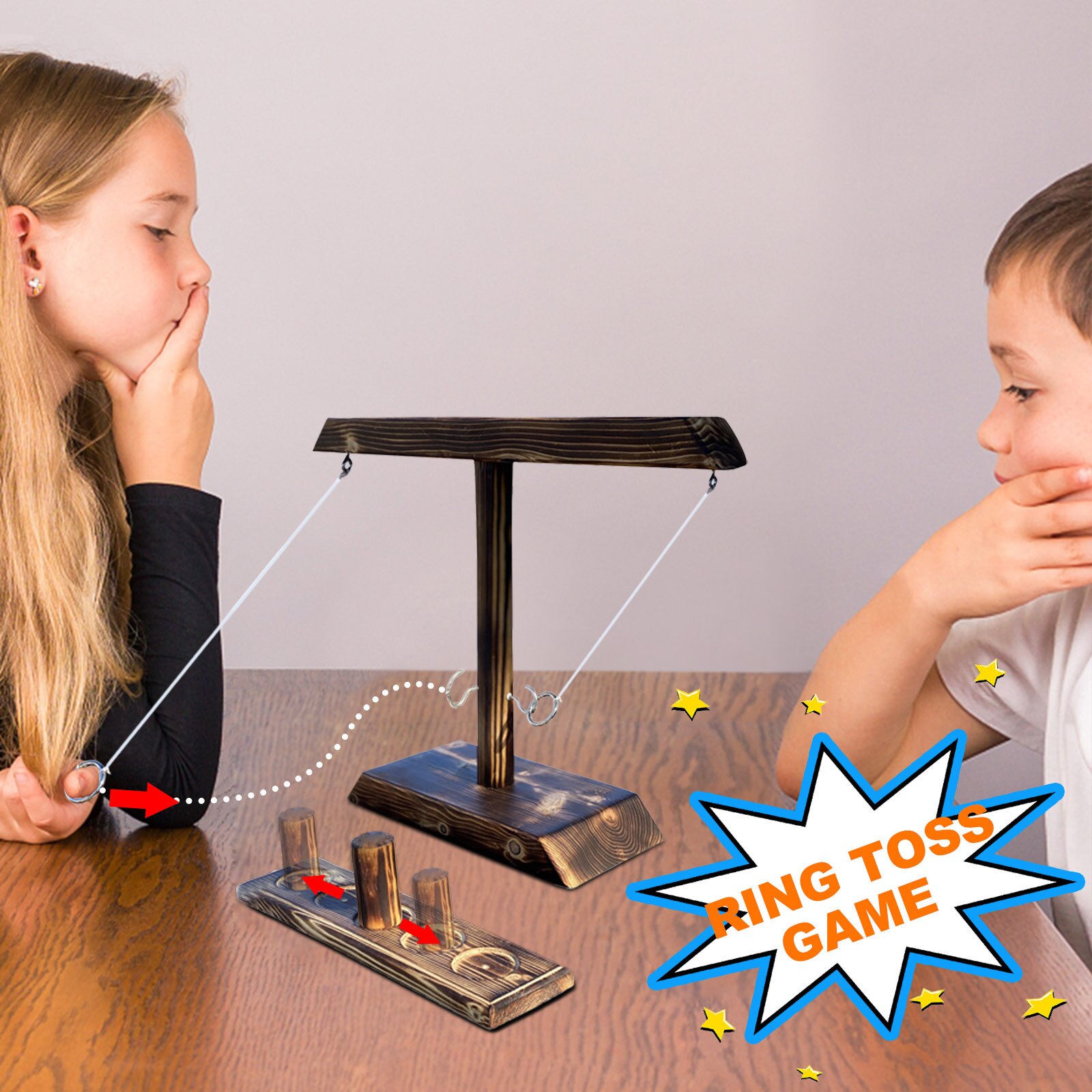 Gratis Fall Haak Speelgoed Kinderen Handgemaakte Houten Ring Toss Haken Snelle Interactief Spel Voor Bars Thuis Set haak Kleine Speelgoed