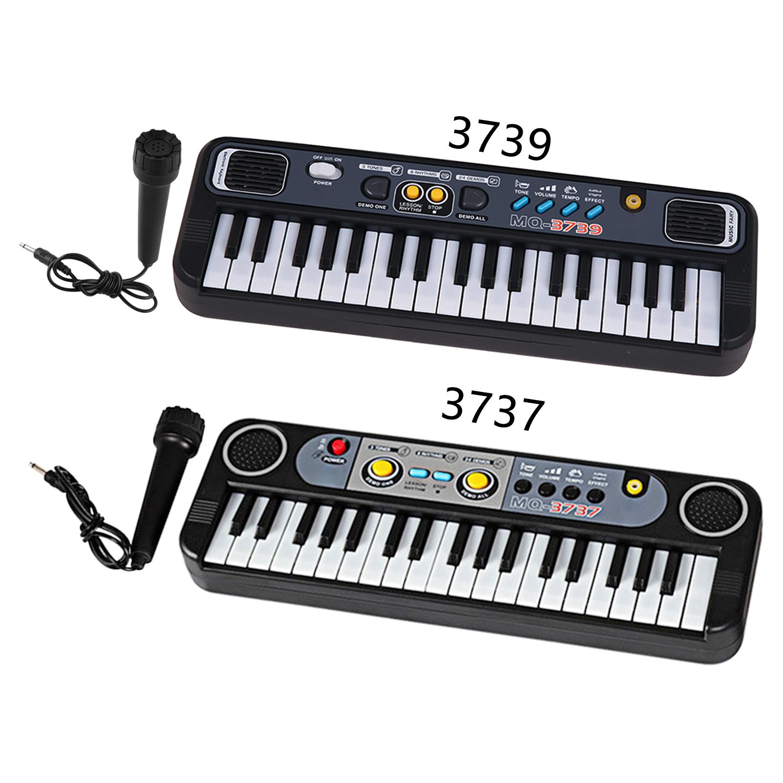 Tastiera per pianoforte per principianti, tastiera per pianoforte elettronica alimentata a batteria a 37 tasti