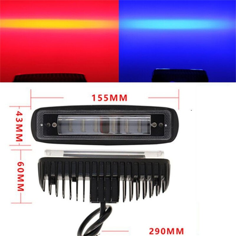 Fuleem 1PCS Waterproof LED 30W Forklift Truck Red Blue LED Linear Light Safety Warning Lamp Working Light