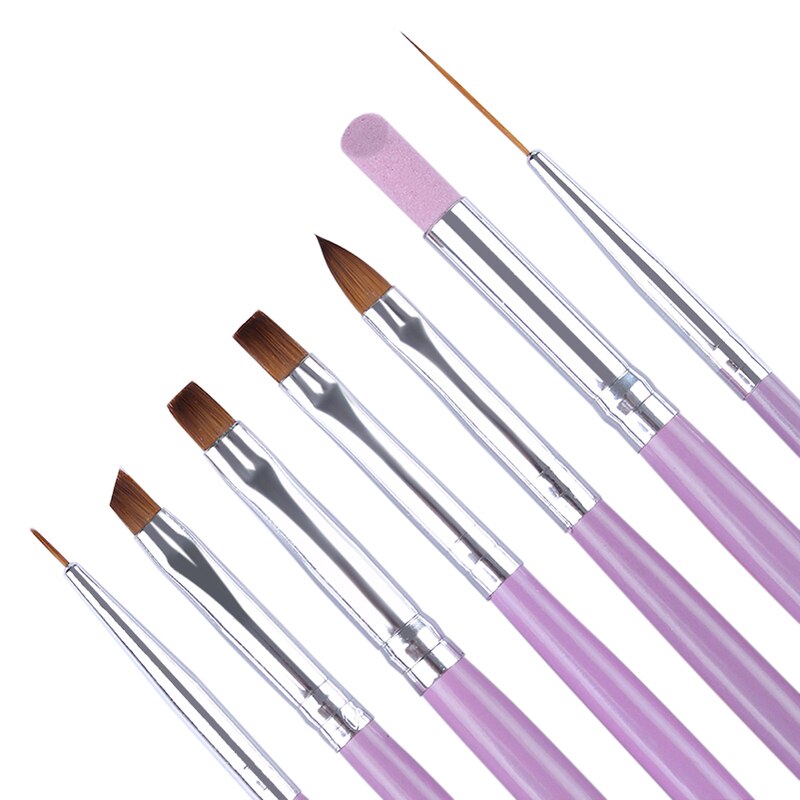 Ensemble de pinceaux à ongles pour Gel UV et acrylique, 7/15 pièces, brosse à ongles pour doublure, dessin, peinture, stylo, , outil d'art des ongles: 2
