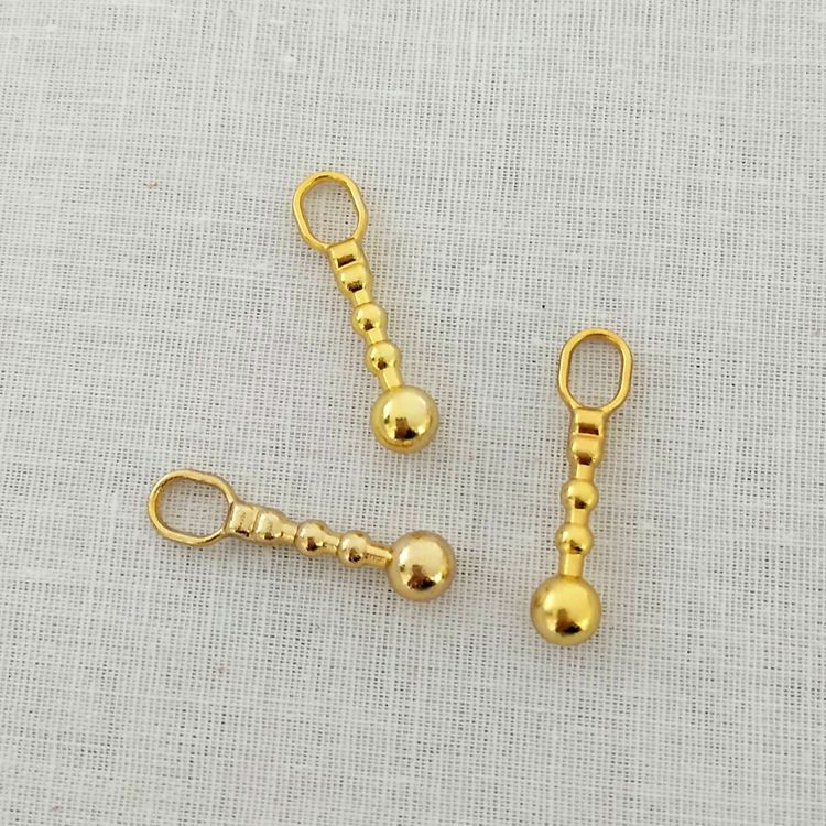 Meetee-sac à tirette métallique 3 #25mm | 30 pièces, avec tirette, pendentif en Bronze, bricolage, réparation de veste, fermeture éclair, accessoire matériel pendentif ZT017: Gold