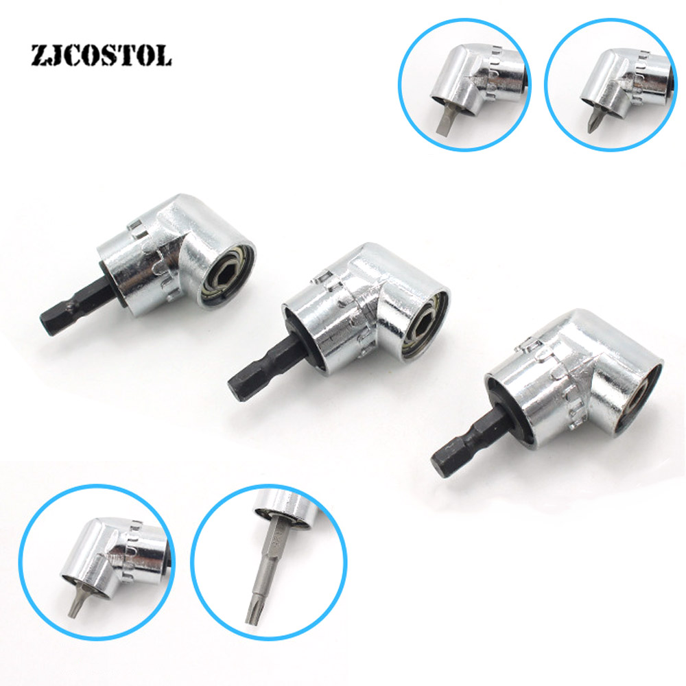 1/4 Hex Socket Right Angle Drill Adapter Attachment Extension Tool 105 Degree Angle Driver Drilling Shank Screwdriver Magnetic