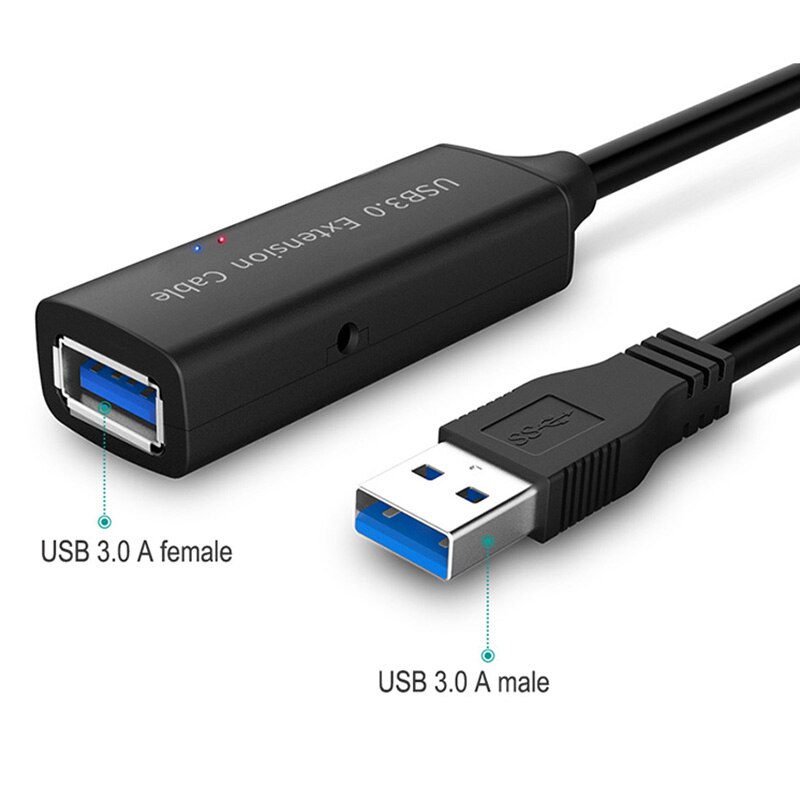 Active SB2.0/USB 3.0 Extension Cable Built-in IC Chipset 10M with amplifier/booster for PC laptp and more