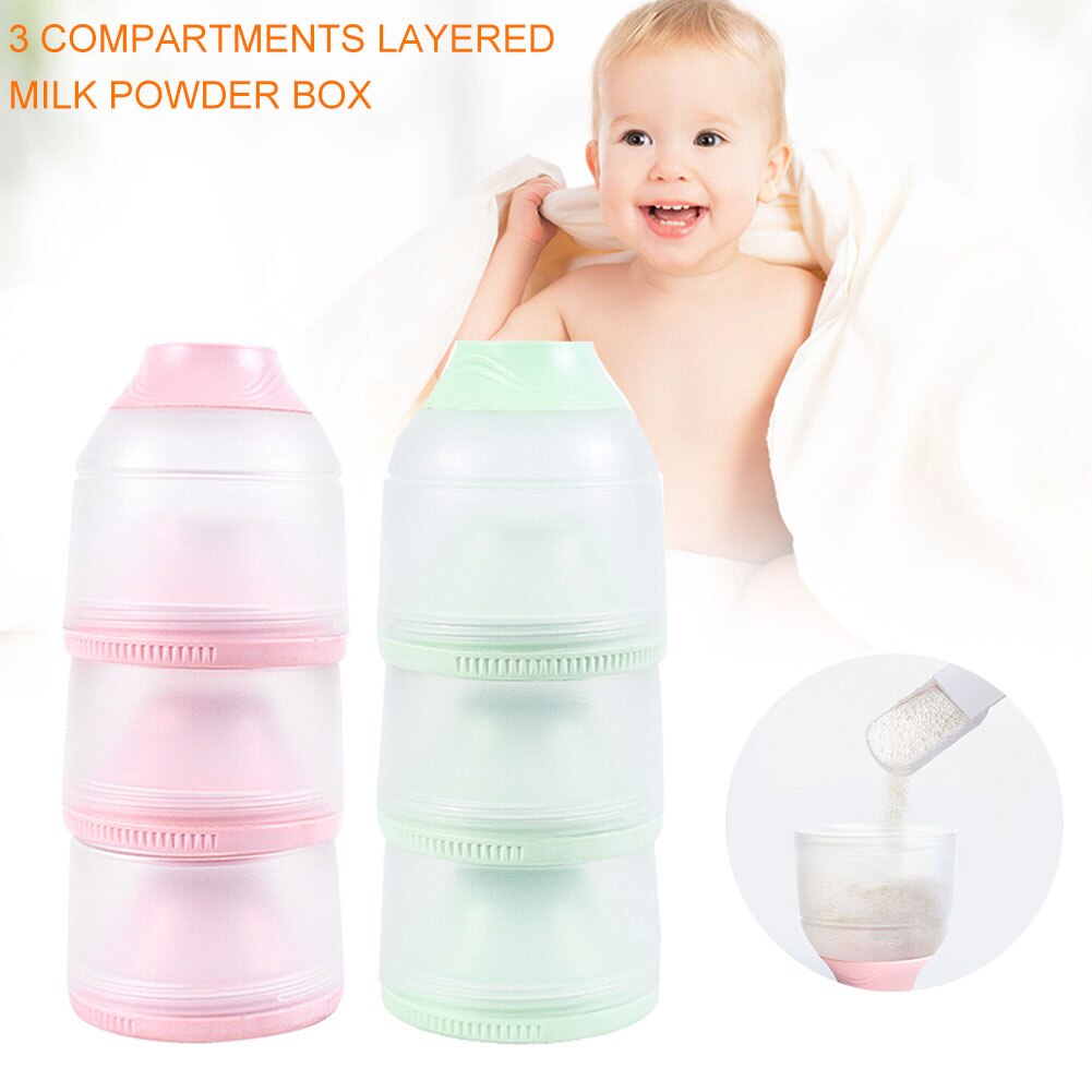 Infant Formula Dispenser Portable Toddle Sealing Toddler Snack Food Container Baby Feeding 3 Grids Milk Powder Box Storage
