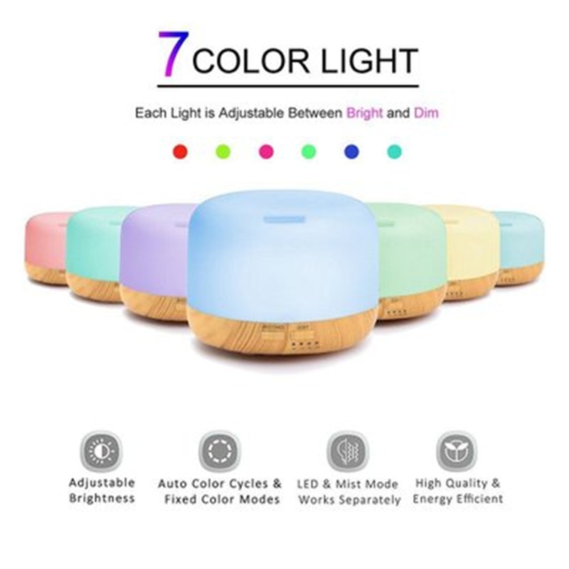 Air Humidifier Essential oil diffuser 300ML 500ML Ultrasonic Cool Mist Maker Fogger Humidifier LED Lamp Aroma Diffuser