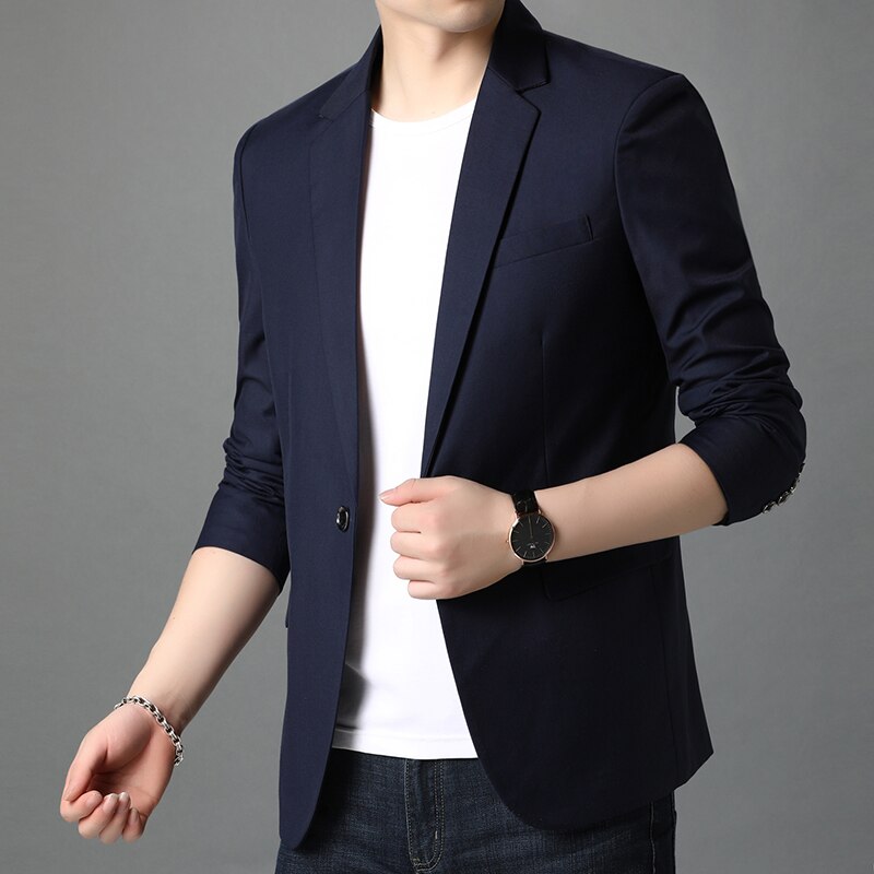 Chaquetas de ajustadas e informales para hombre, con un botón traje inteligente, abrigo, ropa de ,
