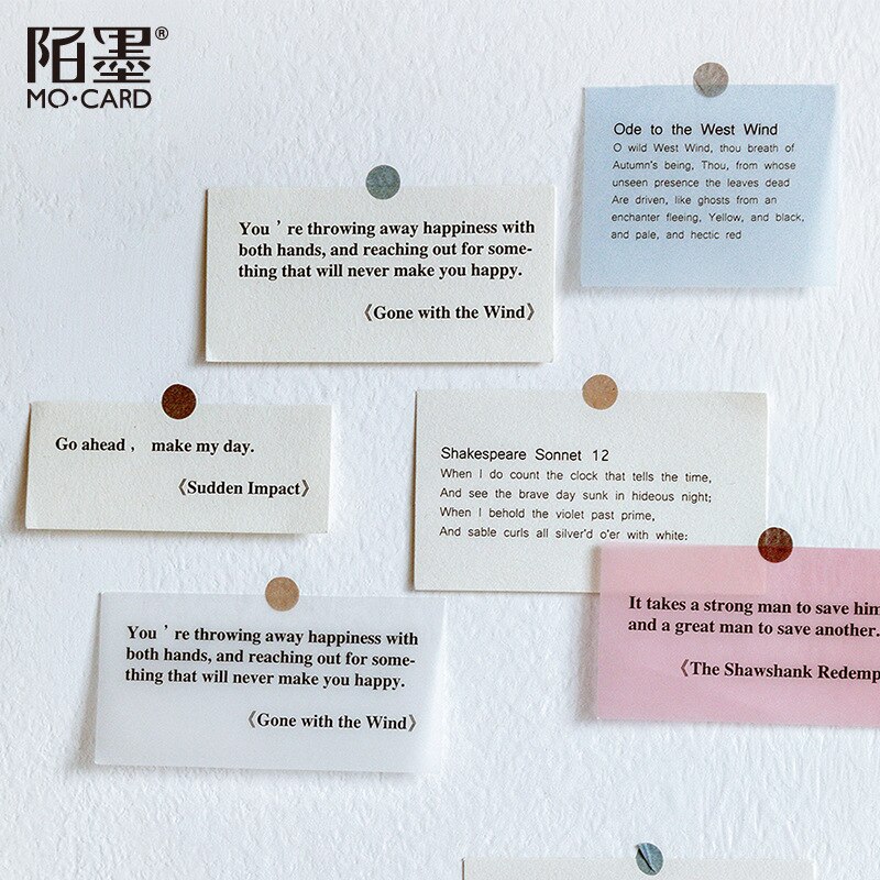 Álbum de papel con frases en inglés, álbum de recortes decorativo Vintage, planificador de papel artesanal, 60 unids/lote