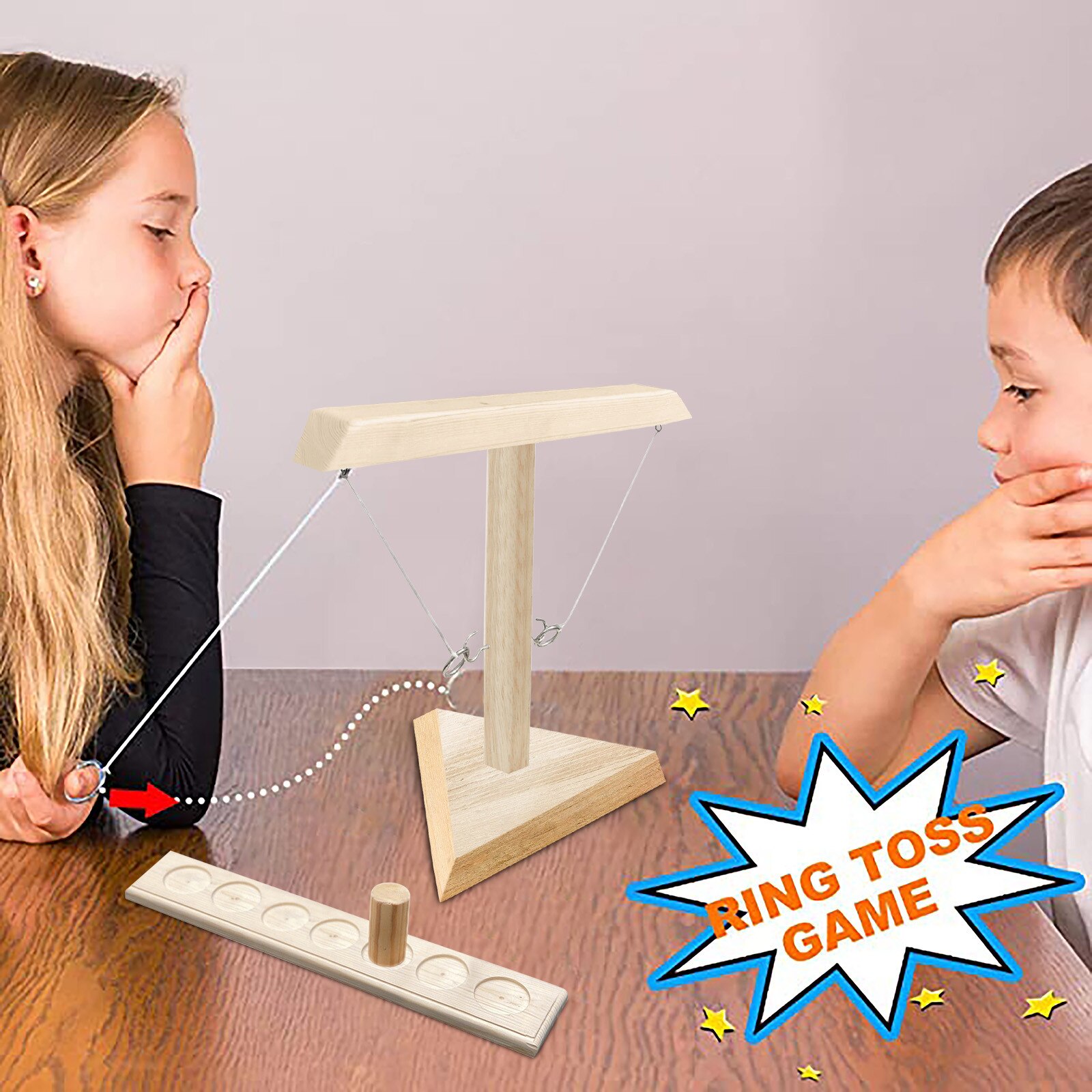 Ring Toss Game Handmade Wooden Ring Toss Hooks Fast-paced Interactive Game For Bars Home Ring Toss Party Games