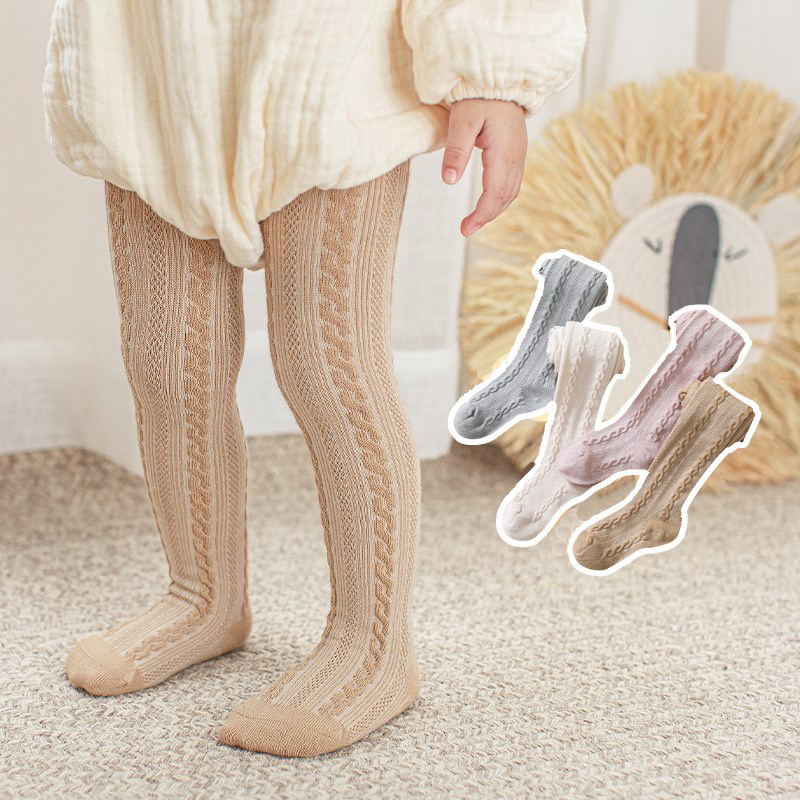 Medias caladas de algodón para niña, pantis de malla para bebé, medias acanaladas de color sólido, primavera y verano, 2022