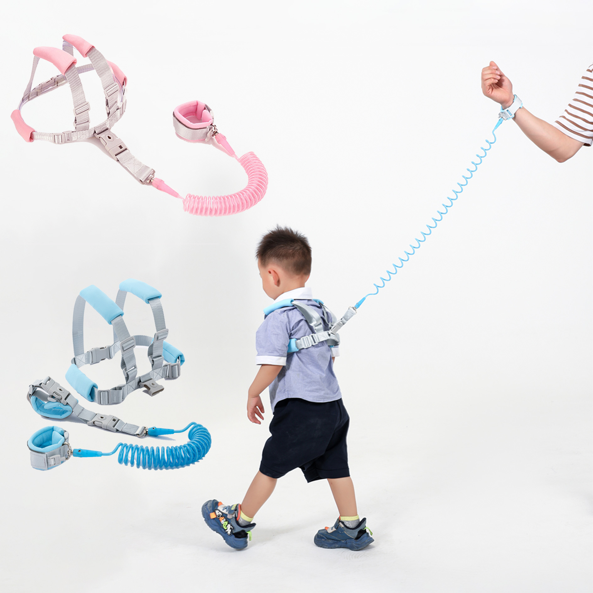 Trekkabel voor verliespreventie voor baby's en jonge kinderen Babyverliespreventiearmband 2m veertouw Lopen van babyveiligheid