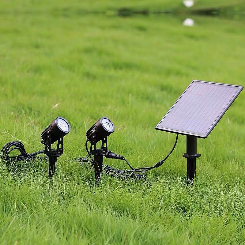 Solcelledrevet led spotlight solpanel græsplænelys havelamper udendørs belysning landskab væg gård træ separat lampe