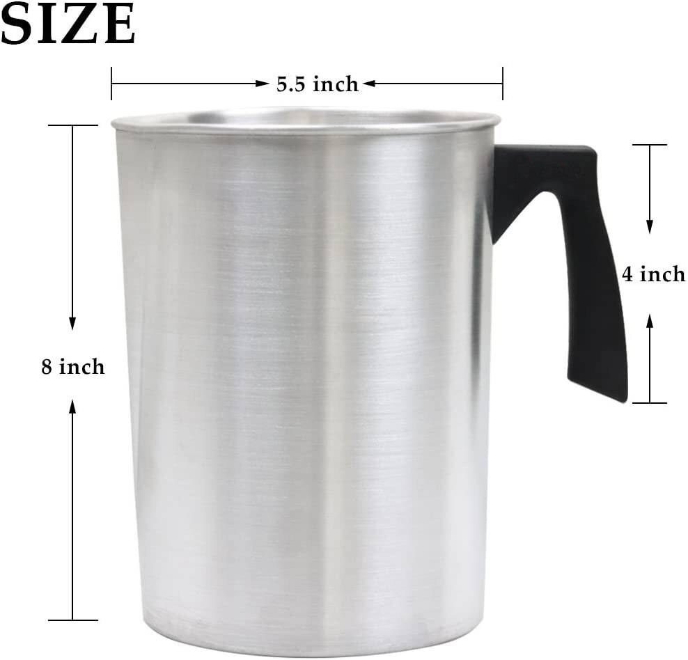 Candle Melting Pot Wax Melting Cup Wax Melting Pot Candle Making Pouring Pot Heat-Resisting Handle: 3L