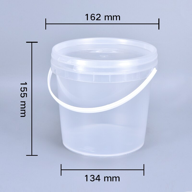 Seaux en plastique de 2L avec couvercles pour yaourt emballage biscuits conteneur seau en plastique de alimentaire 5 PCS/lot: Clear