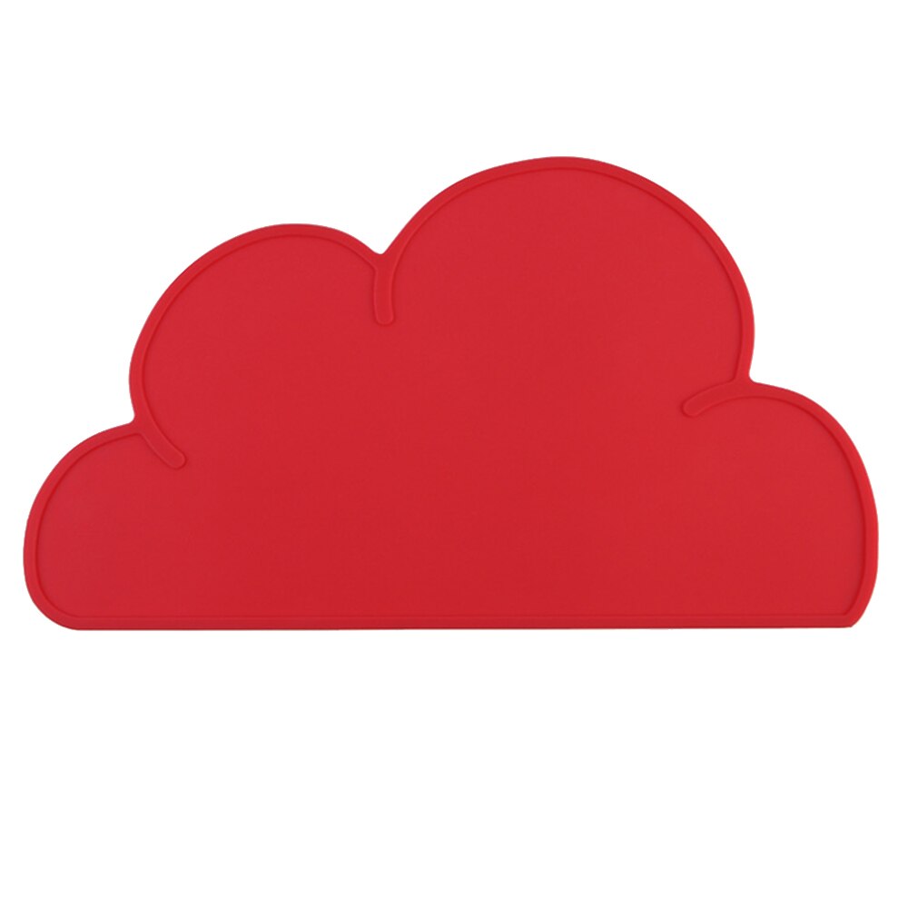 Silicone Cute Cloud Pet Feeding Mat Dog Food Pad Mat Pet Feeder Water Dish Bowl Placemat Feeding Clean Cat Dog Supplies: Red