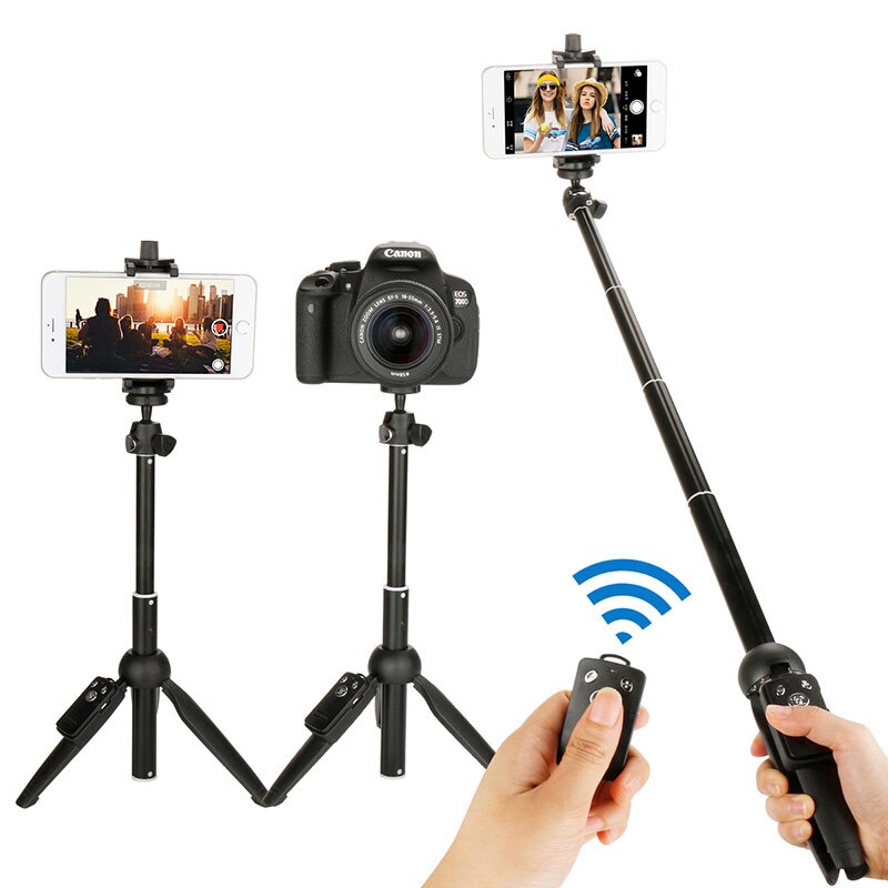 Wireless Bluetooth Selfie Stick Extendable Remote Phone DSLR Tripod Monopod for iPhone 11 Pro Max Smartphone Gopro 8 Max