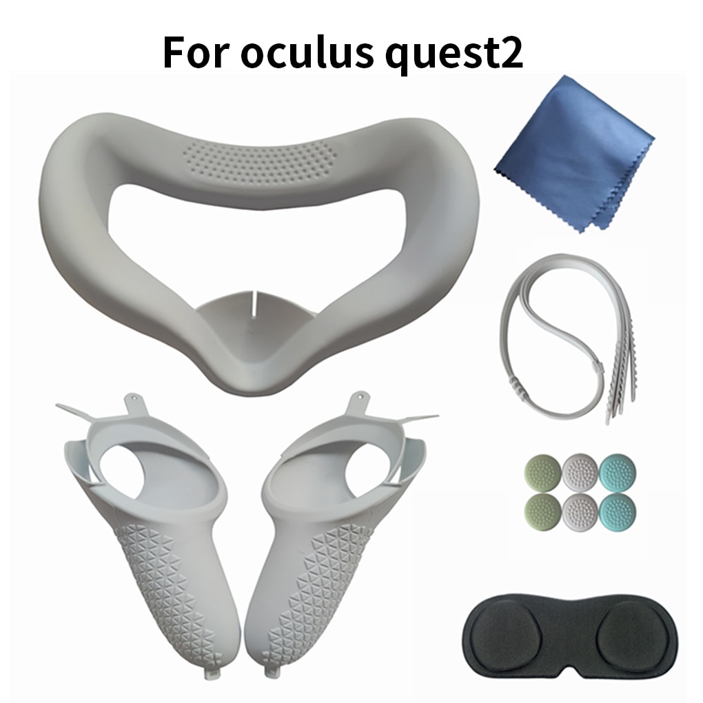 Vr Accessoires Beschermhoes Voor Oculus Quest 2 Vr Touch Controller Case Met Knuckle Band Handvat Grip Voor Oculus Quest 2: White