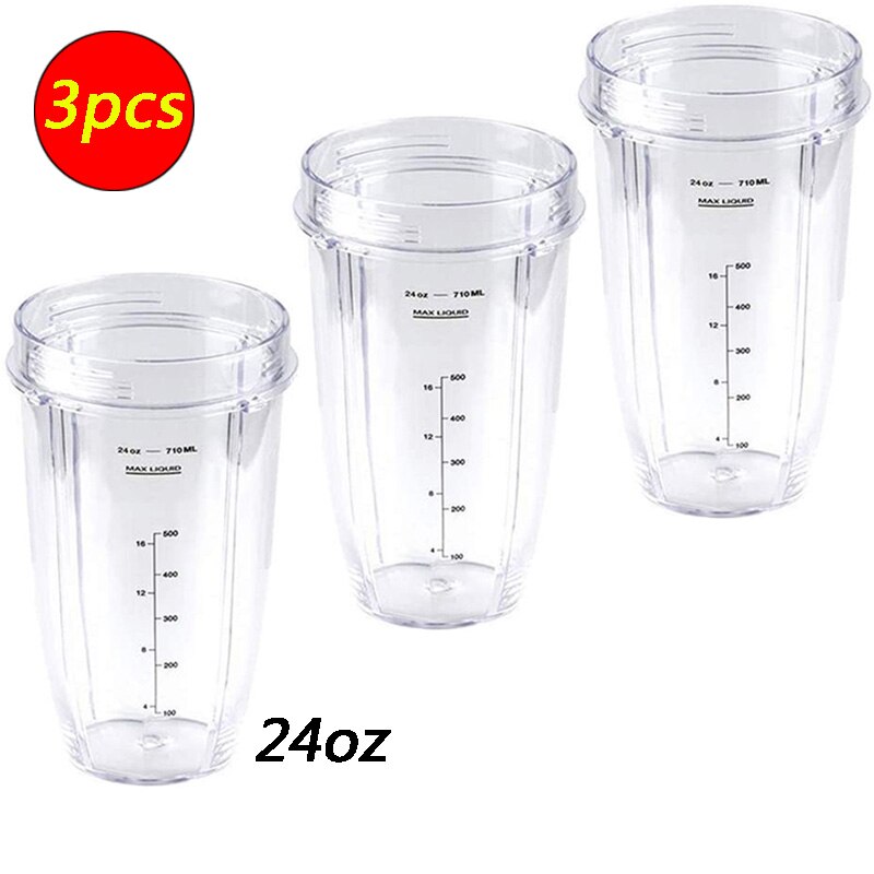 3 stk bærbare 24 oz ounce kop reservedele tilbehør til nutri ninja auto -iq 900w 1000w og duo blenders juicer