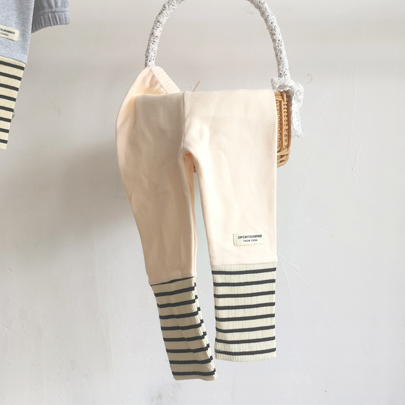 2021 novo bebê algodão leggings meninos pp calças outono meninas listrado leggings crianças calças esportivas moda criança calças casuais