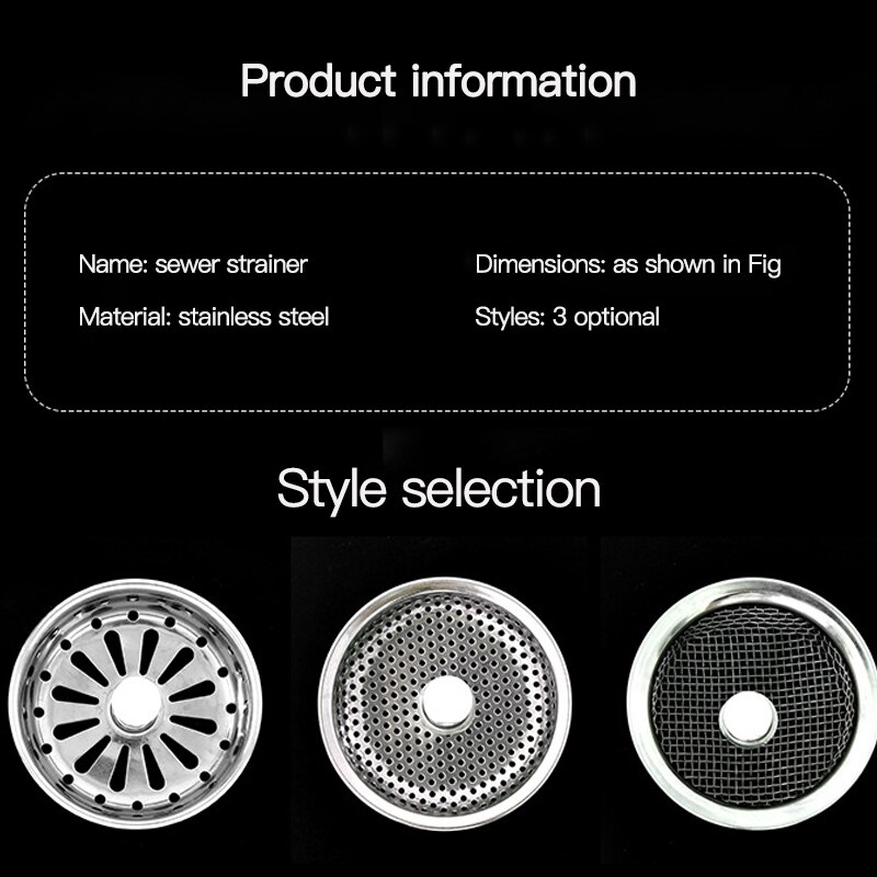 Stainless Steel Kitchen Sink Strainer Stopper Waste Plug Sink Filter Filtre Lavabo Bathroom Hair Catcher Kitchen Accessories