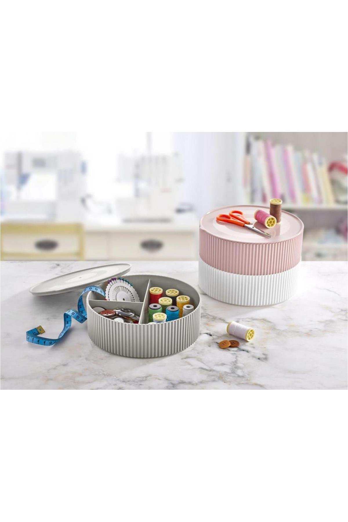 3 compartment Storage Container Sewing & Jewelry Box-Pink