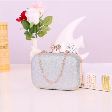 Vrouw Avondtasje Kleine Mini Chain Schouder Handtas Crossbody Gold Clutch Slingerde Zakken Voor Party Prom Bruiloft Dag Koppelingen Portemonnees: Zilver